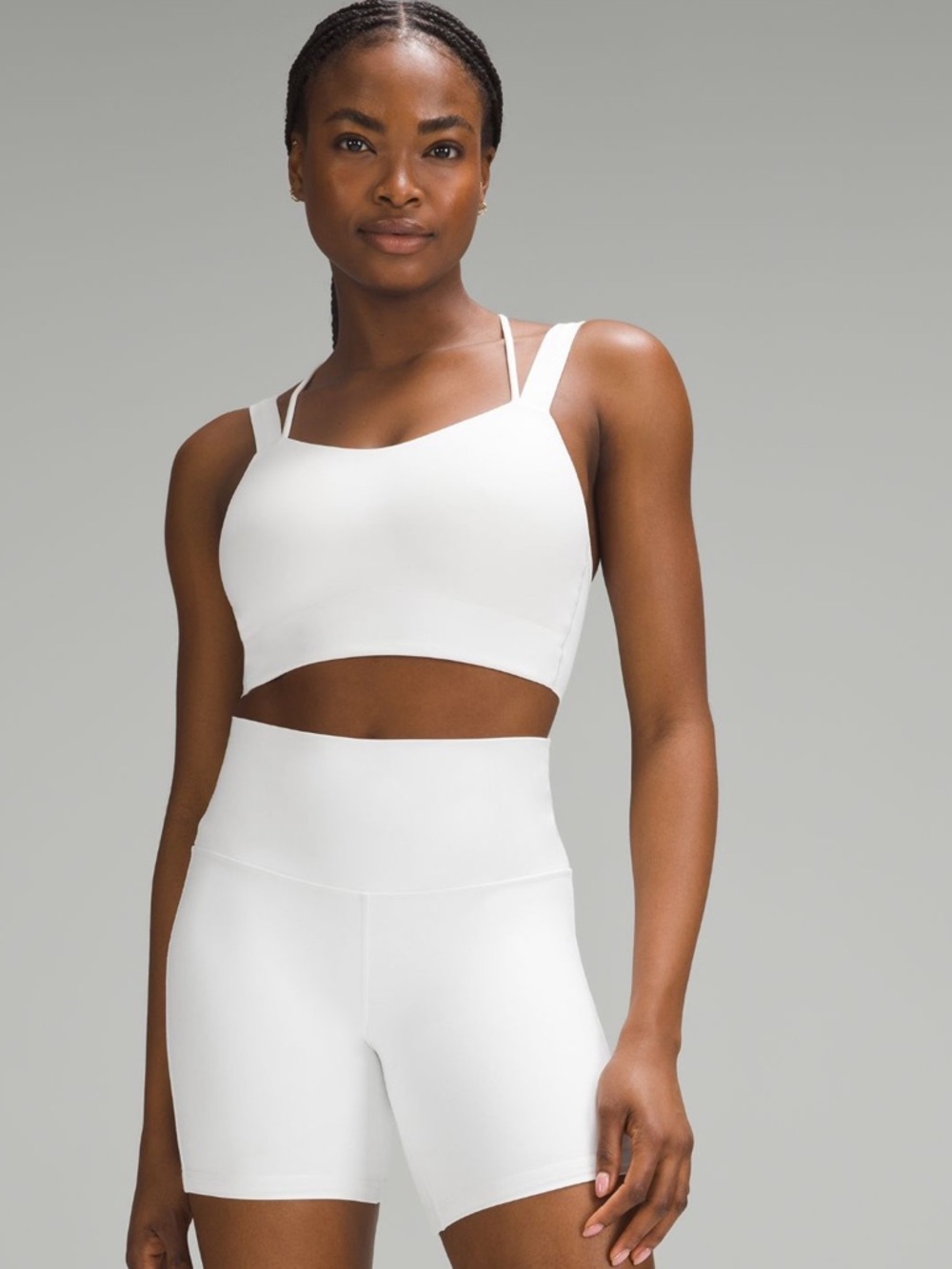 Lululemon Like a Cloud Long-Line Bra D/DD, White, size 14